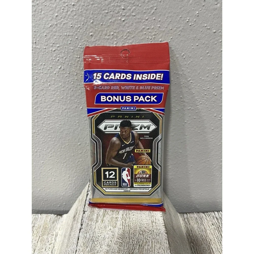 2020-21 Prizm NBA Cello Pack 15 Cards + 3 Red White Blue Bonus Sealed New